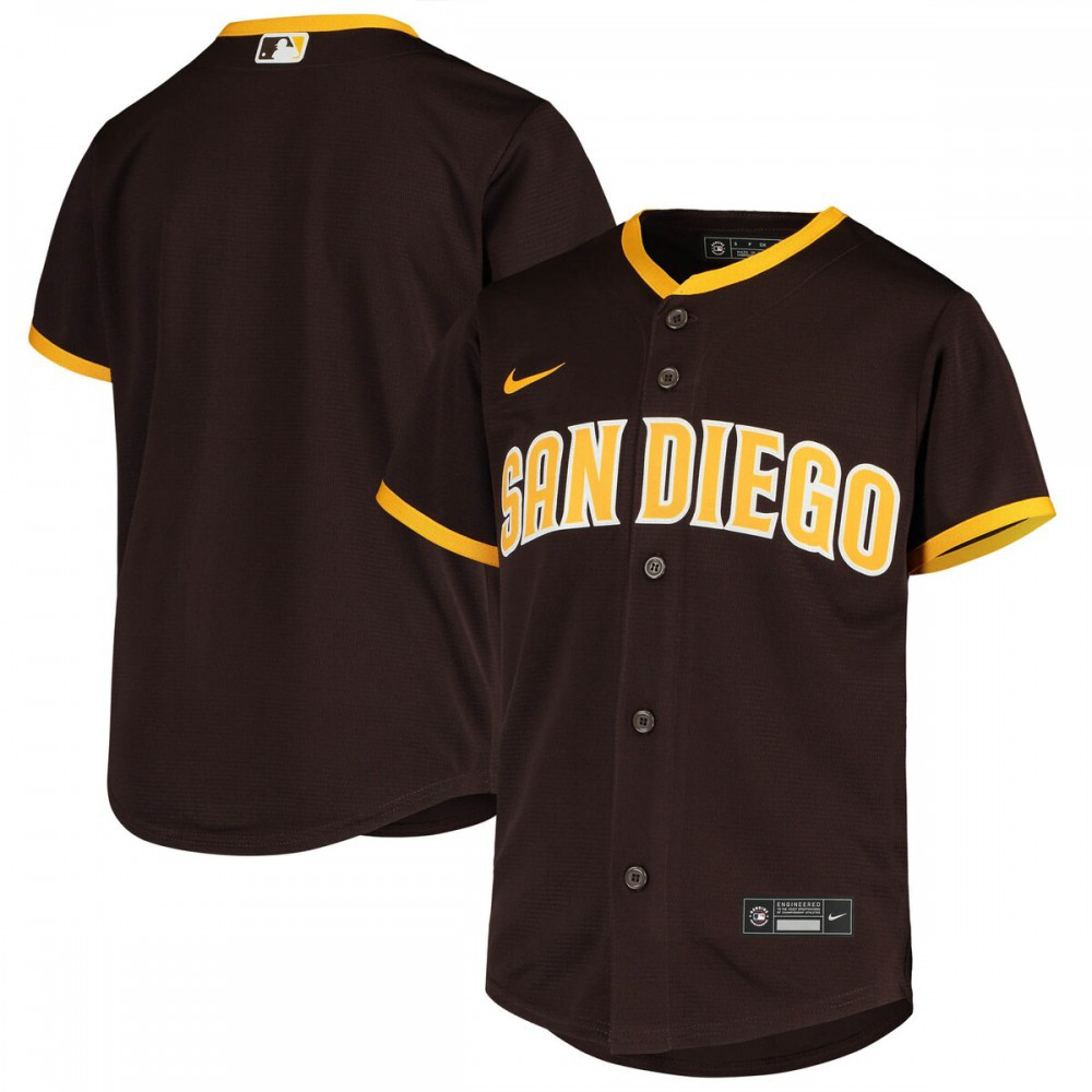 San Diego Padres Youth Road Replica Team Jersey - Brown-Pro Kit Vault | Brand New 26/27 Sports Jerseys
